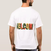 T-shirt Bienvenue, conception de typographie 3D rétro. (Dos)
