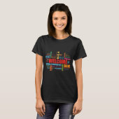 T-shirt Bienvenue Dans Une Langue Différente (Devant entier)