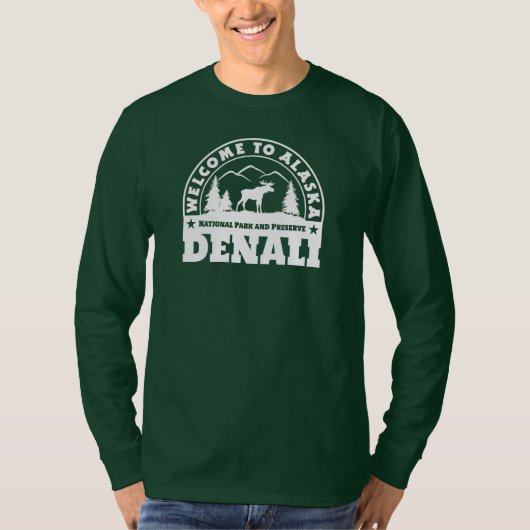 T-shirt Bienvenue en Alaska. Denali - Logo blanc (Devant)