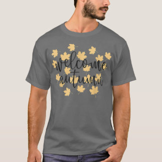 T-shirt Bienvenue feuilles jaunes automne