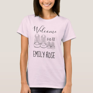 T-shirt BIENVENUE Nouvelle Arrivée Chaussures bébé Douche 