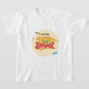 T-shirt Bienvenue Retour à l'école chemise colorée 3D tein