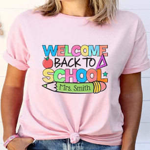 T-shirt Bienvenue Retour à l'école Professeur personnalisé