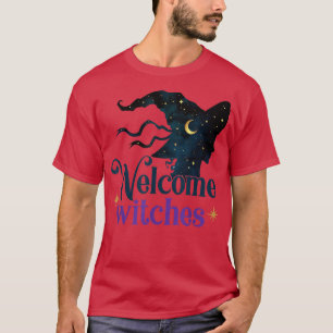 T-shirt Bienvenue Sorcière Halloween Céleste Lune Étoiles 