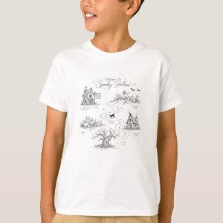 T-shirt Bienvenue sur la carte Halloween de Spooky Hollow