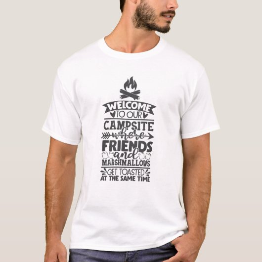 T-shirt Bienvenue Sur Notre Camping Funny Camping Slogan (Devant)