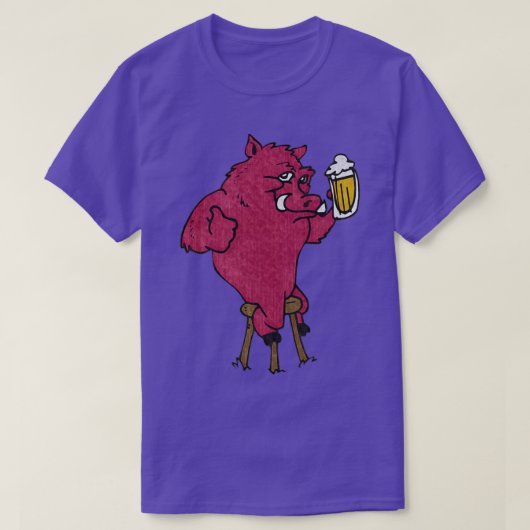 T-shirt Bière Boire Razorback Hog Vintage (Design devant)