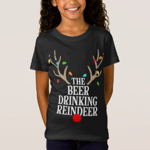 T-Shirt Bière Boire renne Correspondant Famille Noël P