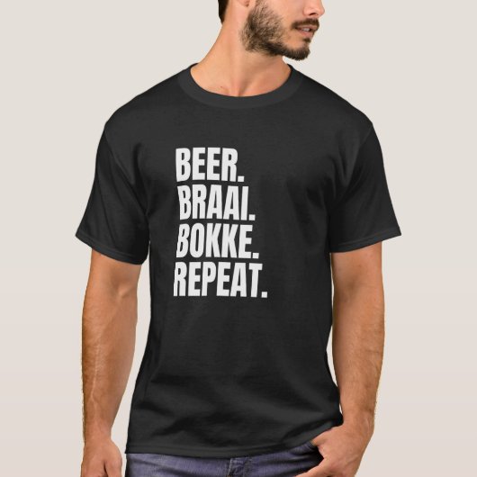 T-shirt Bière Braai Bokke Répéter Afrique du Sud (Devant)