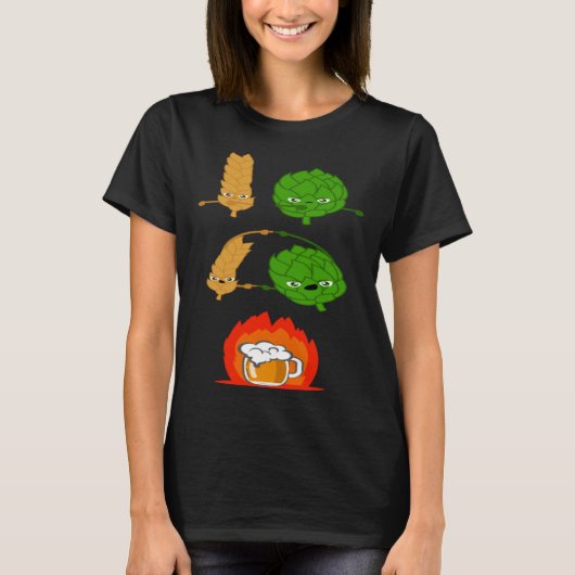 T-shirt Bière cool Hops Malt Bière Brasserie Alcool (Devant)