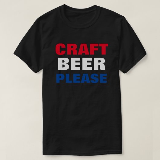 T-shirt BIÈRE CRAFT S'IL VOUS PLAÎT - Rouge Blanc & Bleu (Design devant)