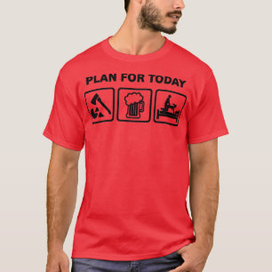 T-shirt Bière de coupure en bois rude Obtenez de la chance