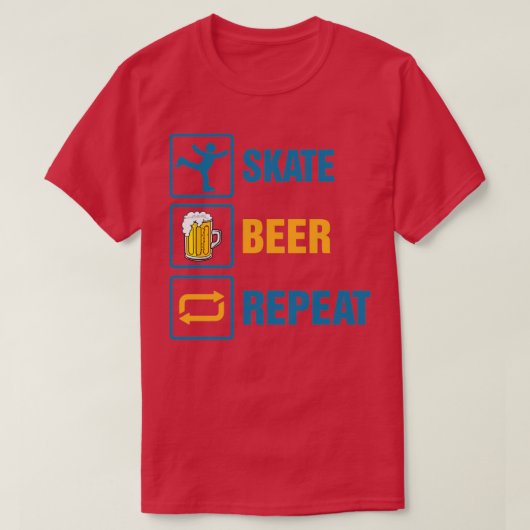 T-SHIRT BIÈRE DE SKATING FIGURE RÉPÉTER (Design devant)