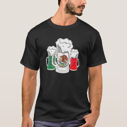 T-shirt Bière Drapeau Mexicain Cinco De Mayo Party Mexique (Devant)