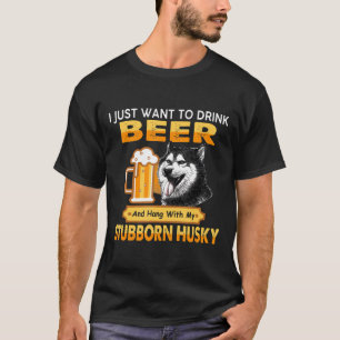 T-shirt Bière Et Accrochez-Vous Avec Mon Don De Chien Hupp