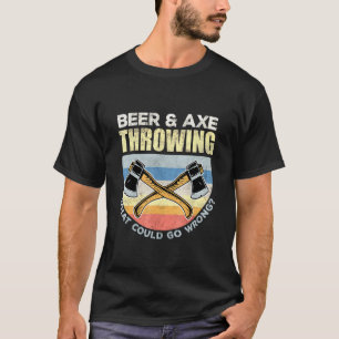 T-shirt Bière Et Ax Jetant Vintage Retro