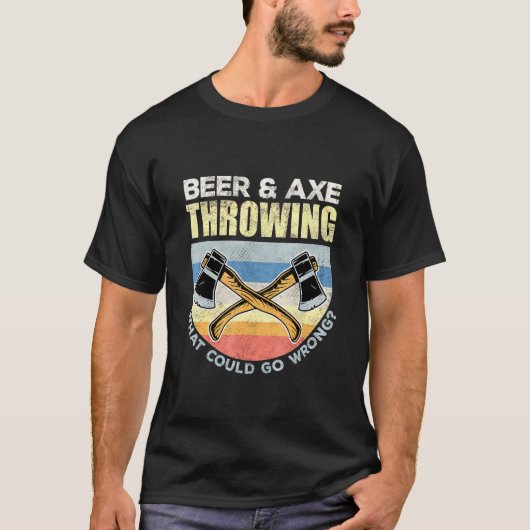 T-shirt Bière Et Ax Jetant Vintage Retro (Devant)