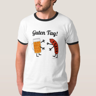 T-shirt Bière et bratwurst - étiquette de Guten ! - Fin