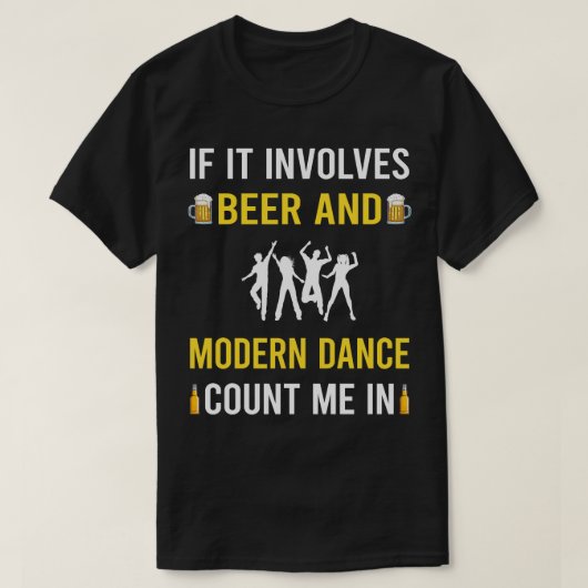T-shirt Bière Et Danse Moderne Danse (Design devant)