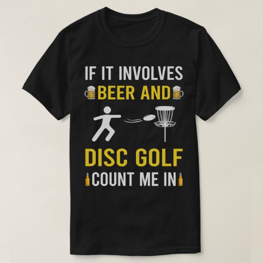 T-shirt Bière Et Disque Golf (Design devant)