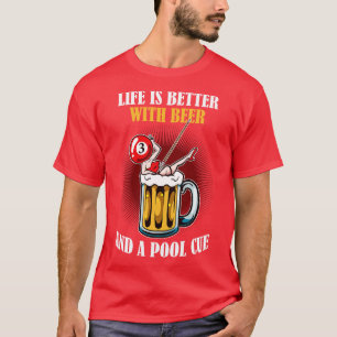 T-shirt Bière Et Piscine Cue Funny Billard