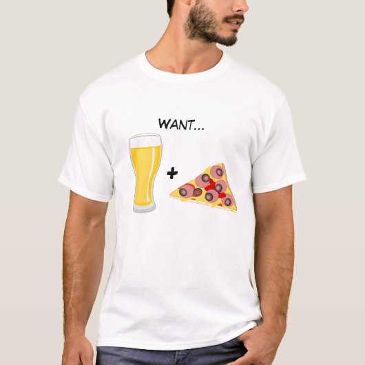 T-shirt Bière et pizza (Devant)
