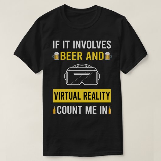 T-shirt Bière et réalité virtuelle VR (Design devant)