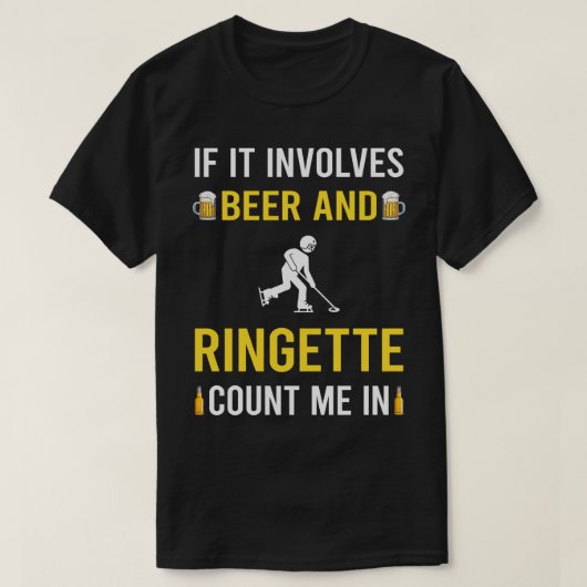 T-shirt Bière Et Ringette (Design devant)