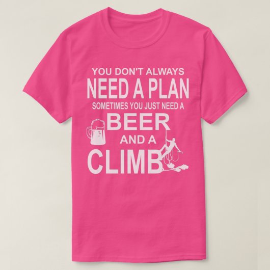 T-shirt Bière et une escalade de montée rocher cadeau (Design devant)