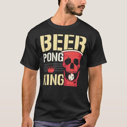 T-shirt Bière Pong King Alcool Jeu de boisson Bière Pong (Devant)