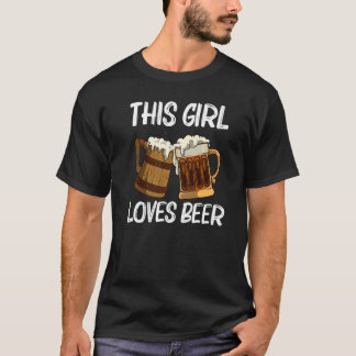 T-shirt Bière Pour Filles Enfants Boire Boisson Alcoolisée