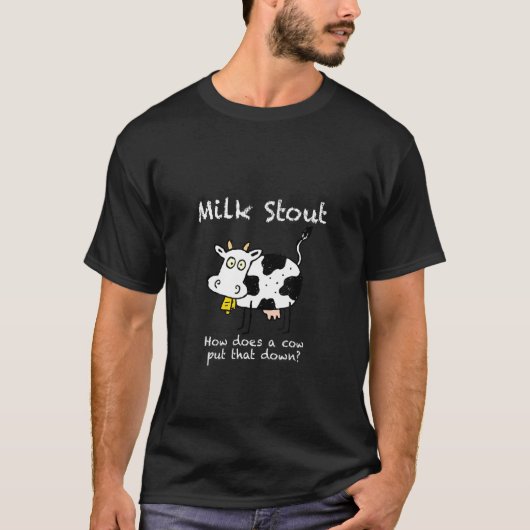 T-shirt Bière Stout Au Lait Avec Vache (Devant)
