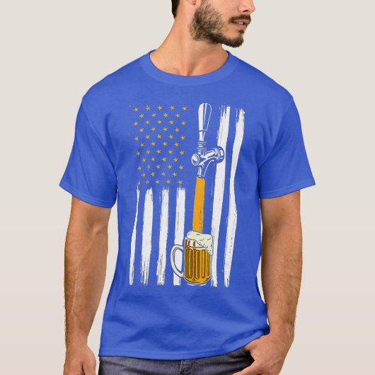 T-shirt Bière US Drapeau (Devant)