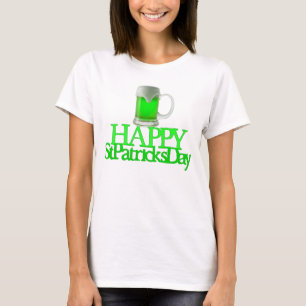 T-shirt Bière verte néon floue joyeuse St. Patrick