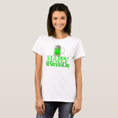 T-shirt Bière verte néon floue joyeuse St. Patrick (Devant entier)
