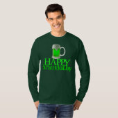 T-shirt Bière verte néon floue joyeuse St. Patrick (Devant entier)