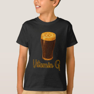 T-shirt Bière vitaminée Shamrock chanceux drôle de la Sain