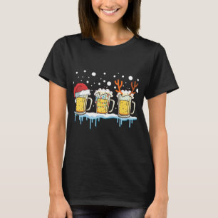T-shirt Bières de Noël Mugs Santa Hat Noël Lumières Reinbe