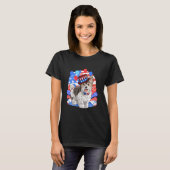 T-shirt Biewer Terrier Merica 4 juillet Drapeau américain  (Devant entier)