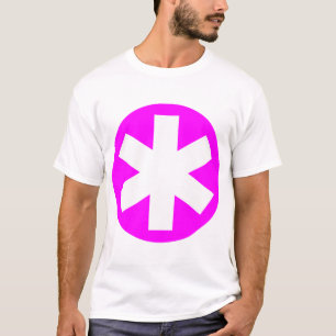 T-shirt Big Asterisk - Magenta et blanc