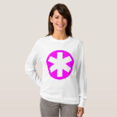 T-shirt Big Asterisk - Magenta et blanc (Devant entier)