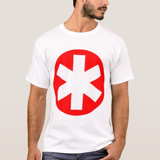 T-shirt Big Asterisk - Rouge et Blanc (Devant)