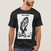 T-shirt Big Bass Fish noir et blanc (Devant)