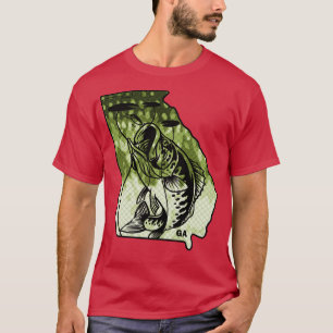 T-shirt Big Bass Fishing Georgia State Grosse Bouche Basse