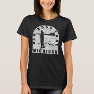 T-shirt Big Bass Lake Ice Fishing Michigan