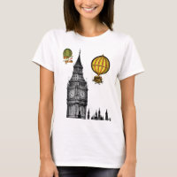 Big Ben et les ballons Vintages à air chaud