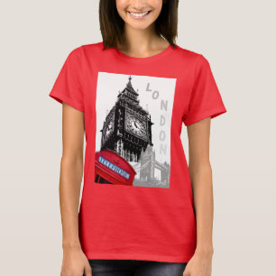 T-shirt Big Ben Horlock Tower Londres Boîte téléphonique r