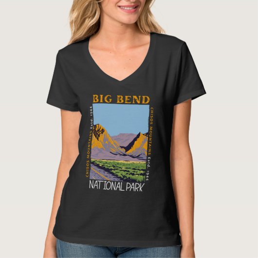 T-shirt Big Bend National Park Chisos Mountain Perturbé (Devant)
