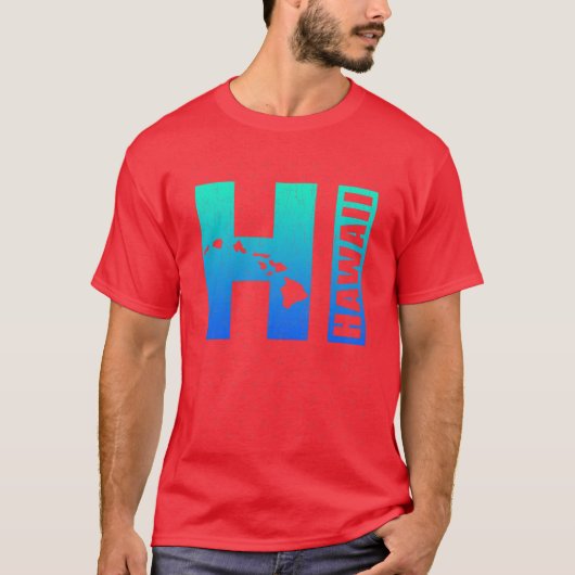 T-shirt Big Blue Hawaii Distesse Design (Devant)