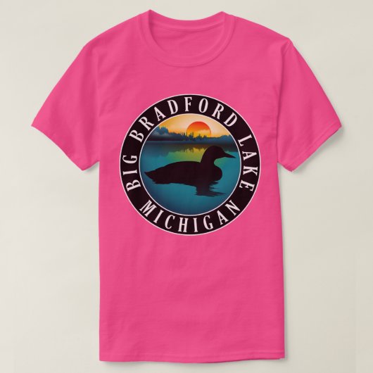 T-shirt Big Bradford Lake Loon Sunset Michigan (Design devant)